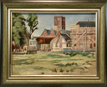 878217 Afbeelding van een olieverfschilderij gemaakt door Johannes Kollaard, uit de objectencollectie van het ...